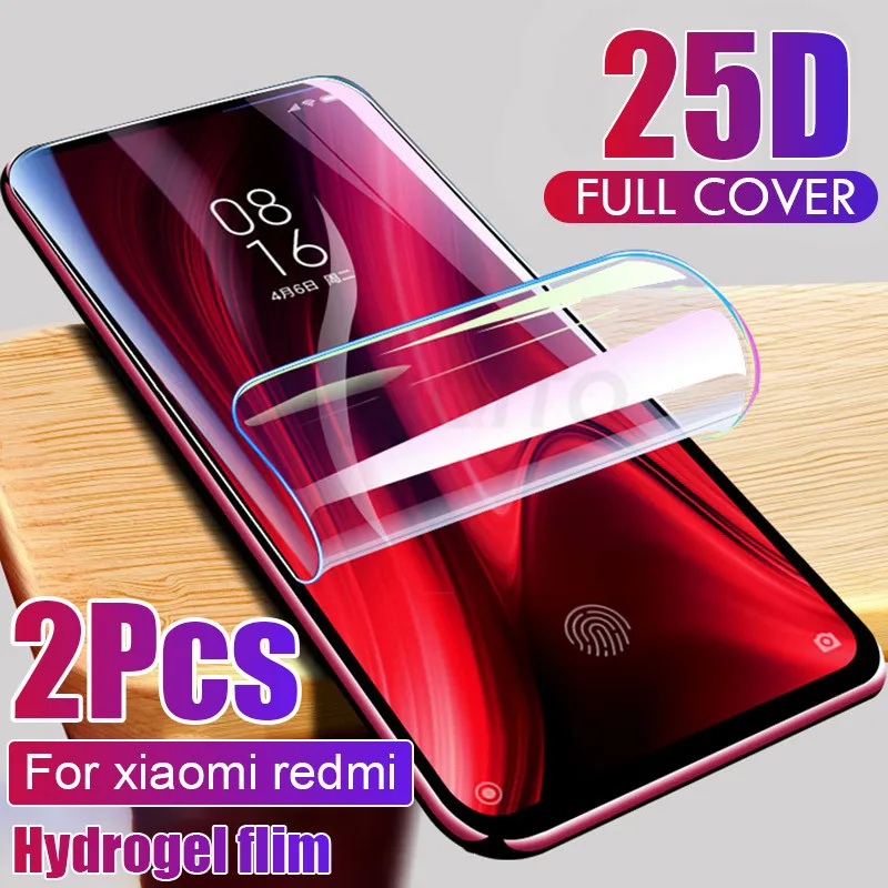 2 шт. защита для экрана Гидрогелевая пленка Xiaomi Redmi note 7 8 9 5 10 pro Защитная 9A 9S 4X 7A не