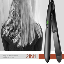 2 в 1 выпрямитель для волос и бигуди турмалин керамический плоский утюжок выпрямление щипцы для завивки волос Профессиональный Прямой стайлер для волос