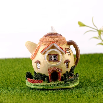 

8.4x7.9cm Teapot House Mini Small Cottages Fairy Garden Miniatures DIY Ornament Decoration Crafts Figurines Micro Landscape
