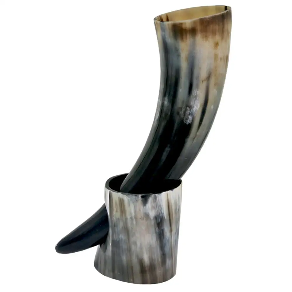 Details about   Natural Drinking Horn With Stand Authentic Norse Drinking Beer & Water Mug 