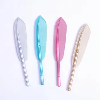 

200pcs/lot Ballpoint Pen 0.38mm Kawaii Plastic Feather Style Pens Roller Ball Pens For School Office Writing Girls Gifts