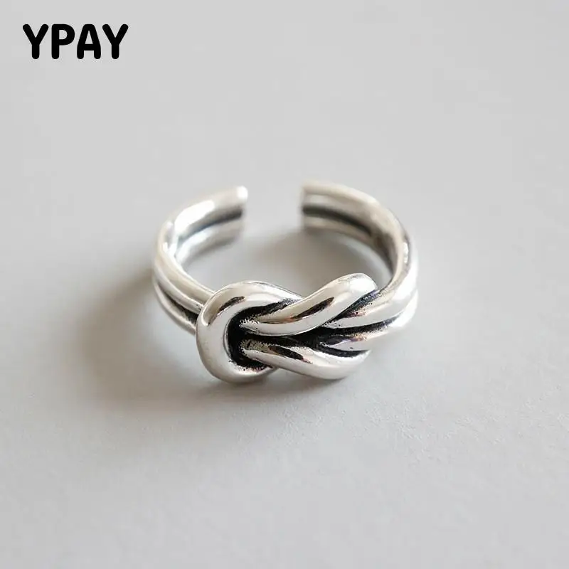 YPAY 100% S925 кольца из стерлингового серебра для Для женщин Винтаж в стиле ретро
