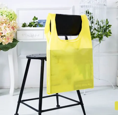 Yellow Модная однотонная Складная зеленая сумка для покупок, сумка-тоут, складная сумка, сумки, Удобные вместительные сумки для хранения - Цвет: Yellow
