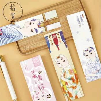 

30pcs/box Kimono Cat Marque Bookmarks for Novelty Book Reading Maker Page Creative Paper Bookmark