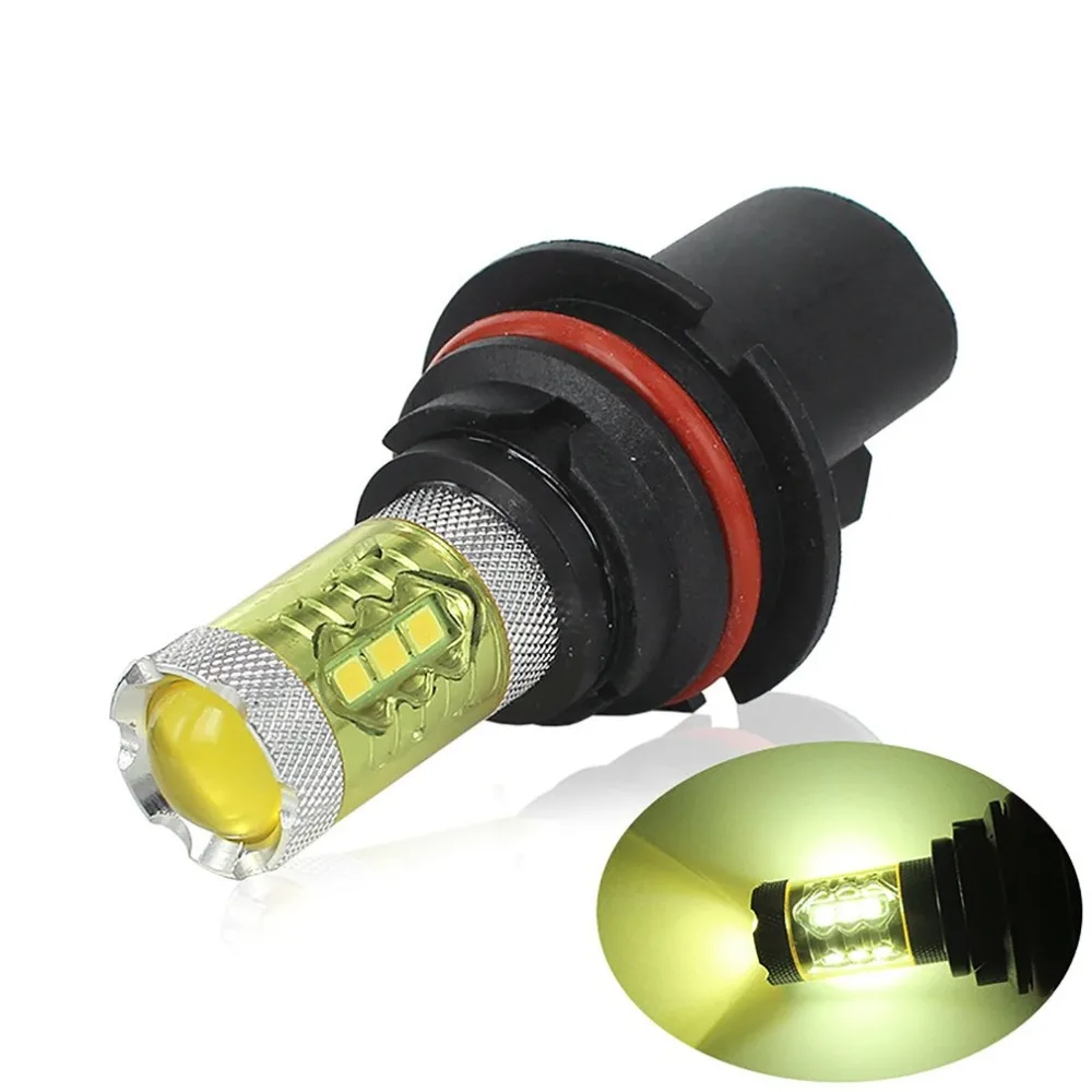 9004 2835 16SMD высокой мощности передняя противотуманная фара 9007 80 Вт Автомобильный светодиодный желтая трубка противотуманная фара Золотая фара автомобильные аксессуары