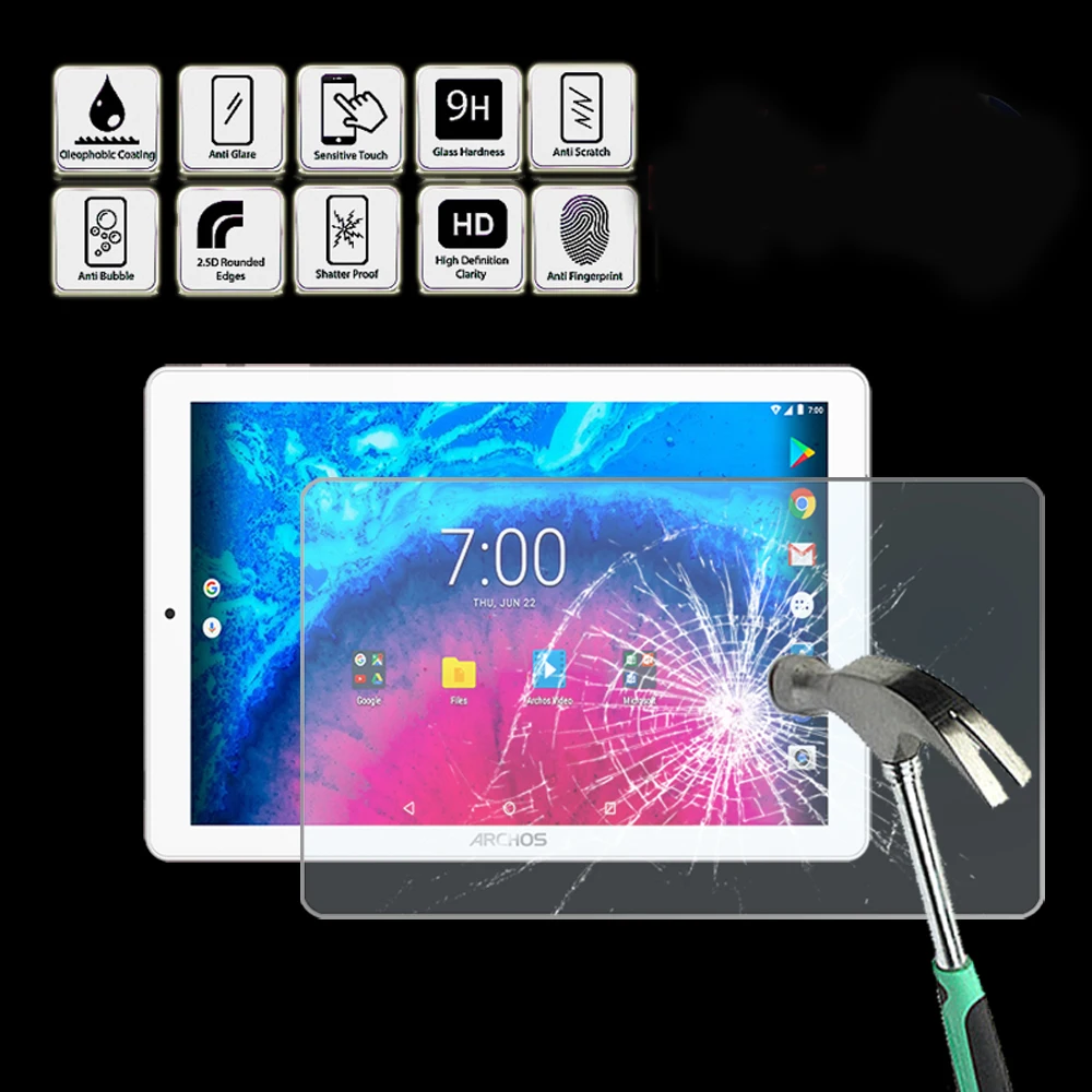 

Tablet Tempered Glass Screen Protector Cover for ARCHOS Core 101 3G V2 - Anti Fingerprint Screen Film Protector Guard Cover