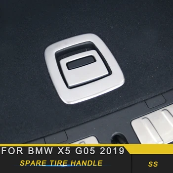 

For BMW X5 2019 G05 Car Styling Trunk Spare Tire Handle Panel Bowl Cover Trim Frame Sticker Interior Accessories