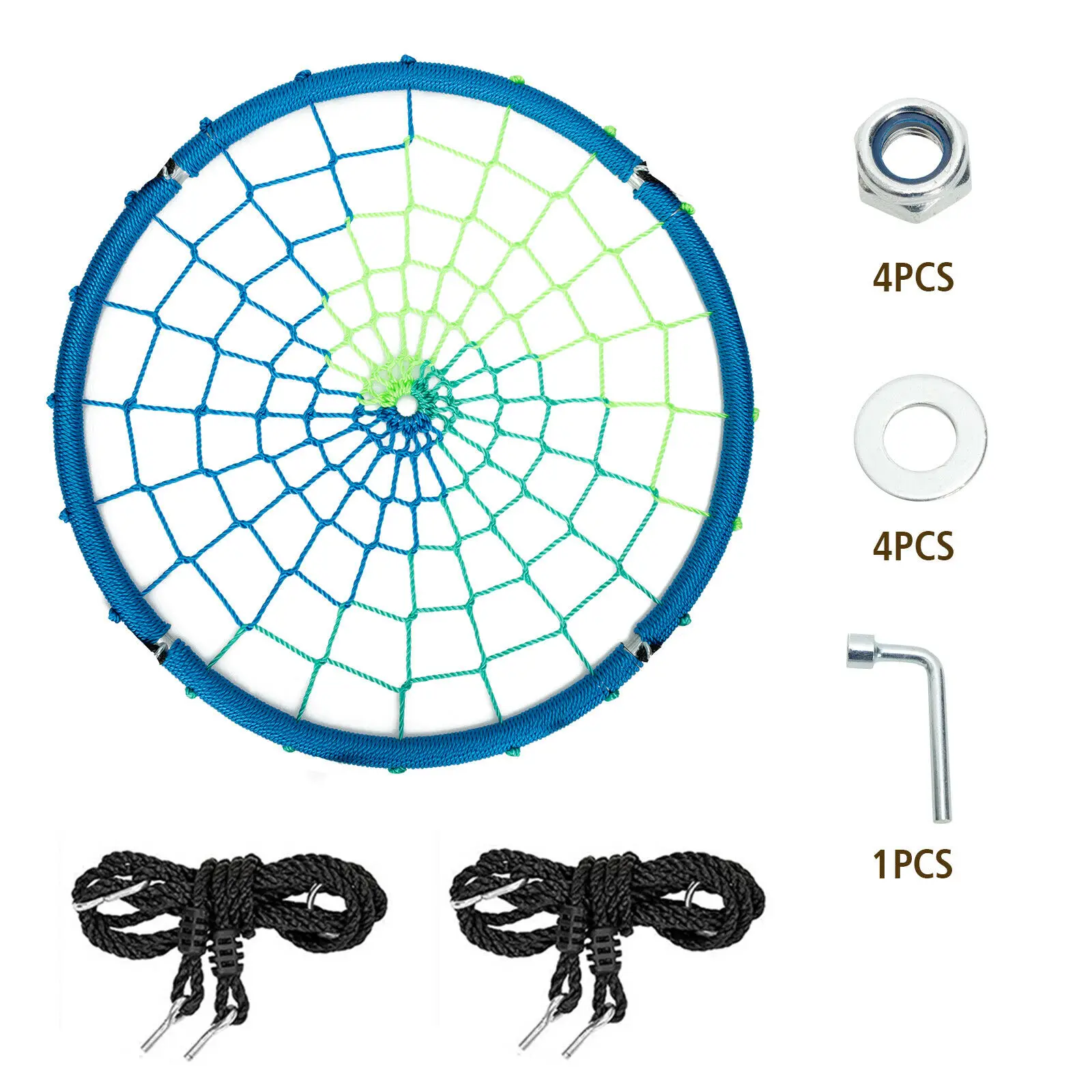 40'' Spider Web Tree Swing Kids Outdoor Play Set w/ Adjustable Ropes Gift 5