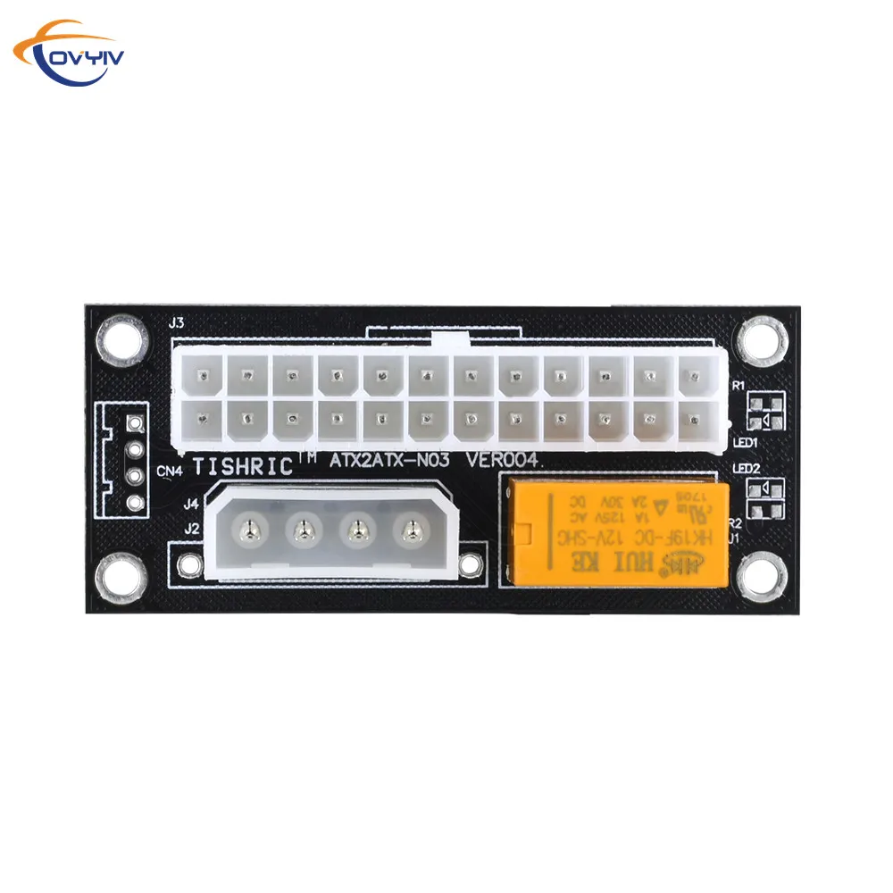 10 шт. COVYIV двойной PSU Add2psu ATX 24Pin до 4pin соединитель Molex переходная карта питания