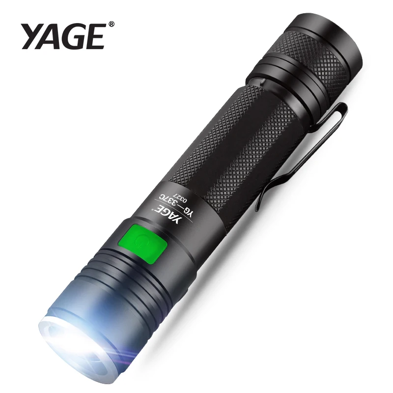 YAGE 337C XM-L Q5 3800LM алюминиевый водонепроницаемый Zoomable CREE светодиодный светильник фонарь светильник для 18650 перезаряжаемый аккумулятор USB 5 режимов