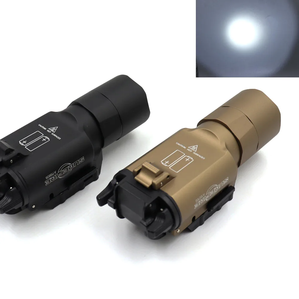 Lampe De Poche Tactique WADSN PLHv2 1300 Lumens - Noire, Métal, Alimentation CR123A, Haute Puissance