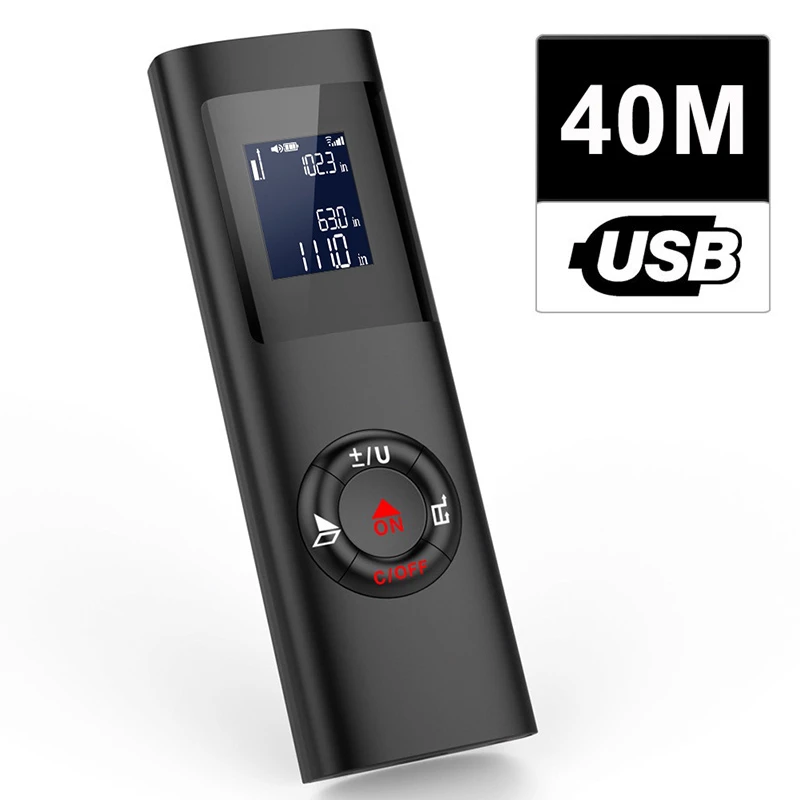 

Realmote Mini Portable Handheld 40M Smart Digital Laser Rangefinder DistanceMeter USB Charging Distance Measuring Range Finder