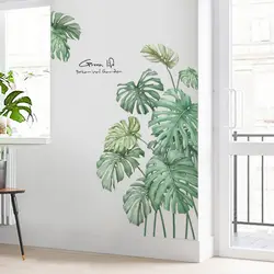 DIY наклейки на шкаф холодильник пляж Пальмовые Листья стикер на стену гостиная фон стикер для украшения стен