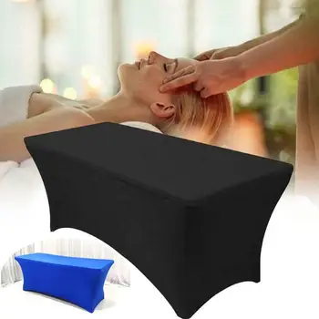 

Black White Stretch Banquet Table Cloth Salon SPA Tablecloths Factory Massage Treatment Spandex Table Cover