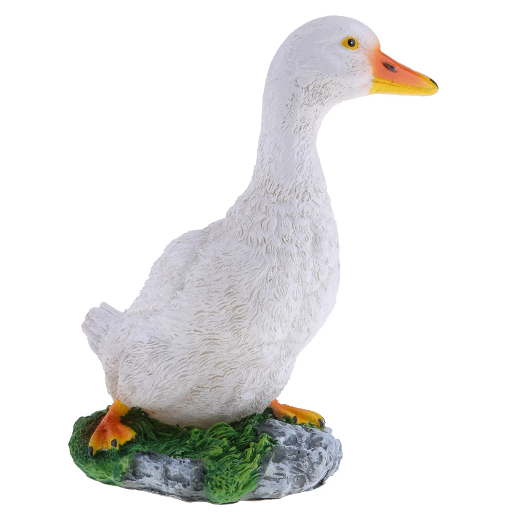 Garden Gift Farm Resin Animal Ornament Pond Water Standing Duck, 4 Types Available