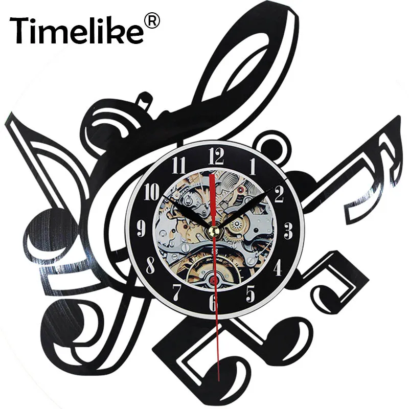 buy Creative Novelty Retro Vinyl Wall Clock In Wall Musical Theme CD Record Vintage Clock Large 3D Home Living Room Decor Wall Watch