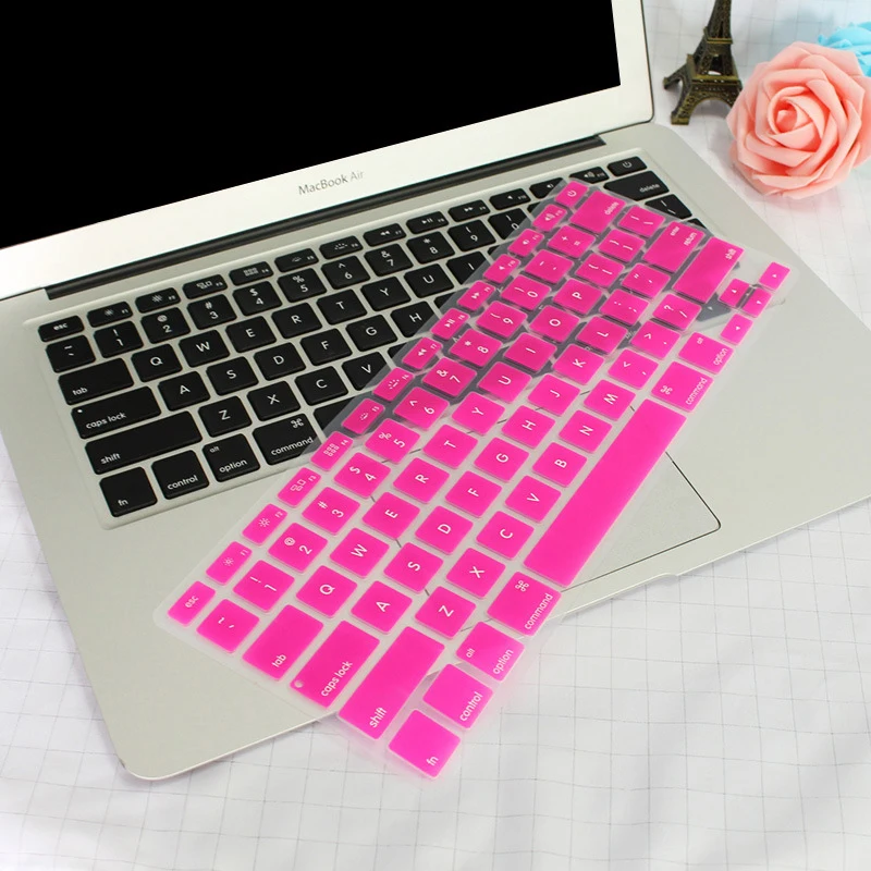 us rose Пылезащитная крышка клавиатуры США для MacBook Pro 13 15 дюймов с сенсорной панелью силиконовая клавиатура для ноутбука A1707 A1706 - Цвет: us rose