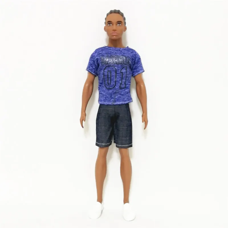 Комплект из черной спортивной футболки и штанов Ken The Boy Friend для куклы Барби BJD