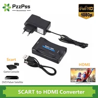 PzzPss 1080P SCART Zu HDMI Video Audio Gehobenen Konverter Adapter für HD TV DVD für Sky Box STB Stecker und Spielen DC Kabel Heißer Verkauf