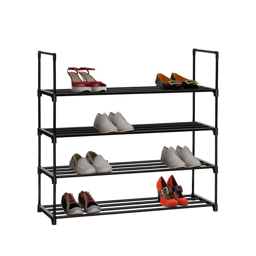 

4-Layer Combination Shoe Rack Metal Frame Closet Shoe Rack Space Saving Shelf Organizer Stand Holder Large Capacity Shoe Cabinet