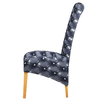 

Print flower long back size Chair Cover checked pattern Chair Covers seat cover Hotel Party Banquet housse de chaise decoration