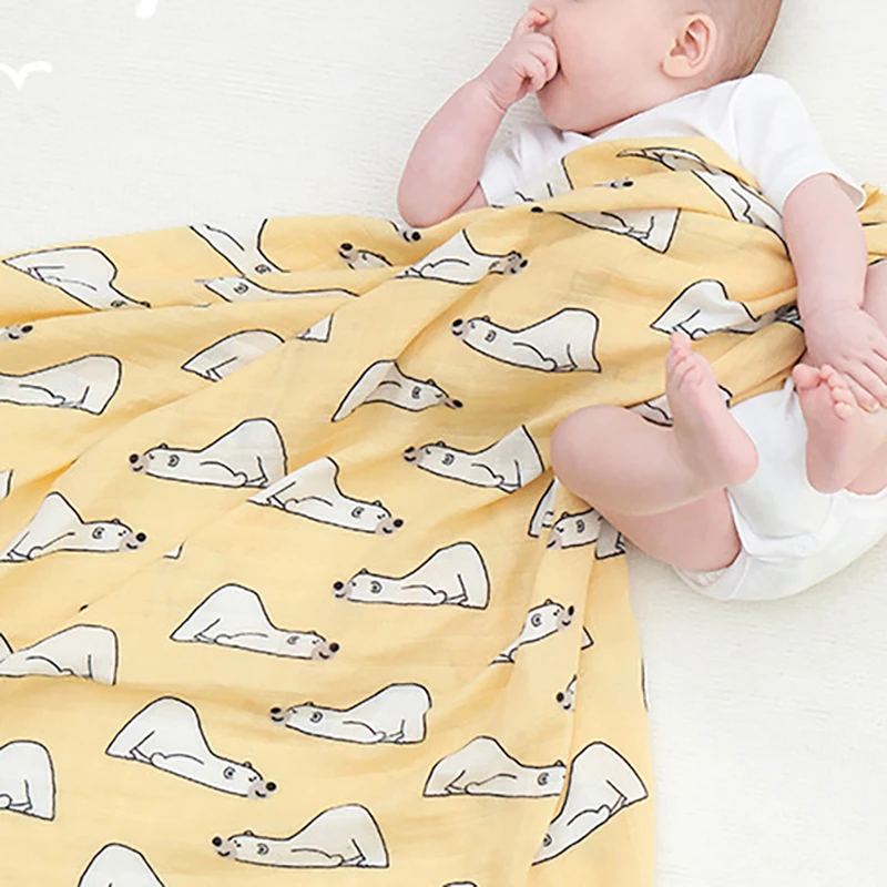 Newborn Baby Muslin Blanket Bath Towel Gauze Towels Stroller Swaddle soft kids Bedding Breathable multifunction