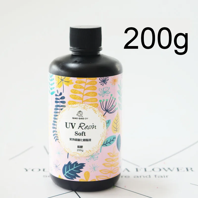 Soft Type UV Resin Kawaii Resin Craft Supplies Solar Curing Ultraviolet Activated Resin Sunlight Cure Resin Transparent Clear - Цвет: 200g