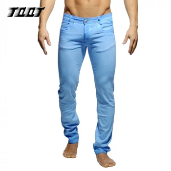 

TQQT Mens Pants Stretch Skinny Trousers Tight Colourful Jeans Straight Slim Long Pants Mens Trousers Cotton Ntalon Hombre 5P0609