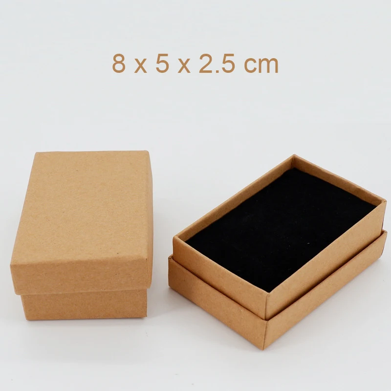 8x5x2,5 см брелок для ключей, Подарочная коробка из крафт-бумаги с надписью «спасибо», коричневая коробка для ювелирных изделий из крафт-бумаги, коробки для свадебной упаковки, 50 шт