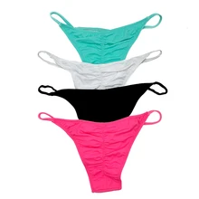 Женские розовые Плавки бикини с низкой талией для девочек, купальный костюм, бикини, бразильские плавки, сексуальный купальник, черные плавки