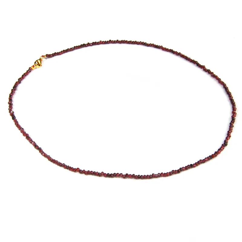 garnet INS, простой стиль, натуральный крошечный гравий, черные шпинели, бусы, ожерелье, изысканная цепочка для ключицы, модные ювелирные изделия для девушек и женщин - Окраска металла: garnet