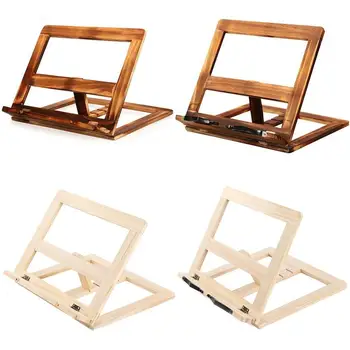

Foldable Recipe Book Stand,Wooden Frame Reading Bookshelf,Tablet Pc Support Stand