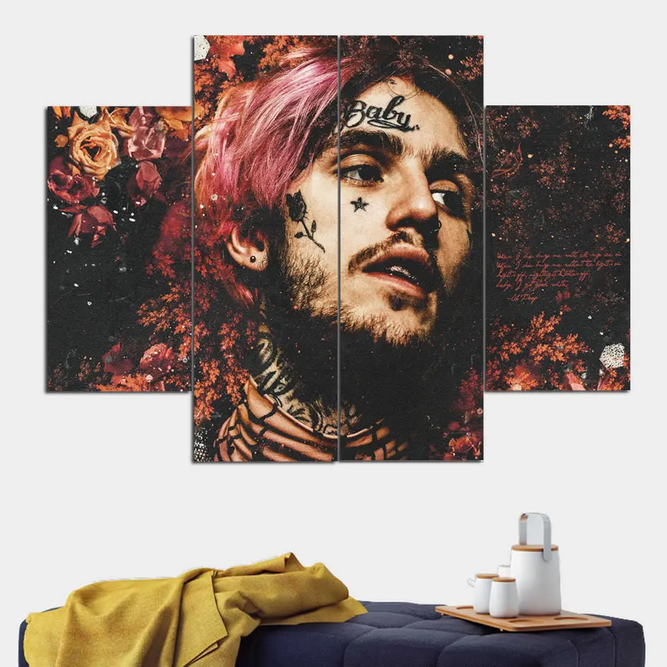 Lil Peep Холст плакат холст живопись Большой Холст стены Искусство фото лицо картина фото печать камера мгновенная печать Жикле таблоо