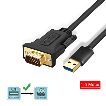 

USB 3.0 to VGA Adapter Cable USB to VGA Multi Monitor Display Video Converter Cord Support 1920x1080P For Windows 10/8.1/8/7/XP