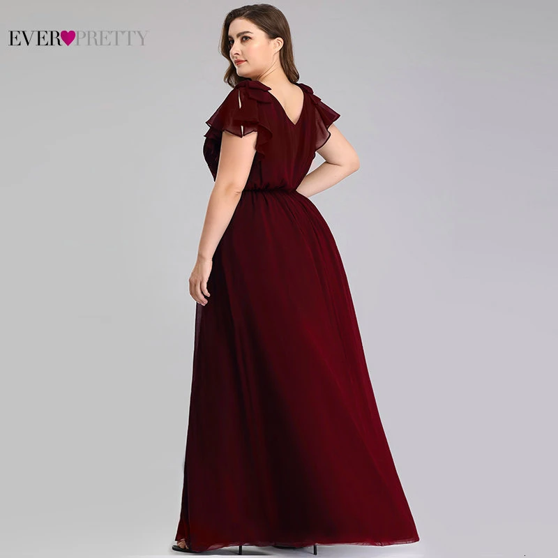 Ever Pretty/большие размеры; платья для матери невесты; ТРАПЕЦИЕВИДНОЕ ПЛАТЬЕ С v-образным вырезом и рукавами-крылышками; элегантные платья для