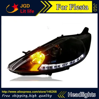 

Car styling LED HID Rio LED Ford Fiesta headlights Head Lamp case for Ford Fiesta headlight 2009-2012 Bi-Xenon Lens low beam