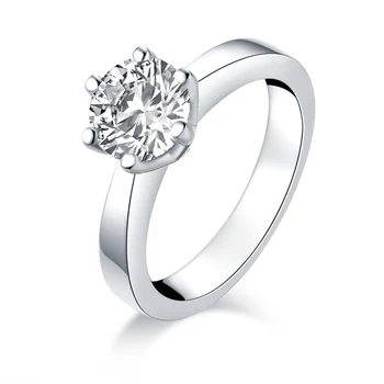

Synthetic Diamond Solitaire Engagement Ring 925 Sterling Silver Rings for Women Anniversary Wedding Rings Silver 925 Jewelry
