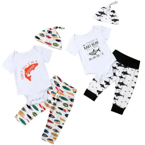 Pudcoco/3 предмета Одежда для новорожденных мальчиков и девочек Летний комбинезон с