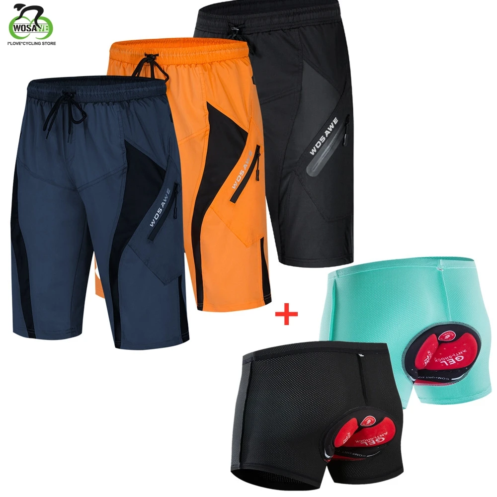 Men's Cycling Shorts Mountain Bike Downhill GEL Pad Bicycle Underwear M-3XL Outdoor Sports Camping Hiking | Спорт и развлечения