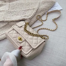 Модная сумка для женщин Новая мода Корейская версия универсальная сумка почтальон Бриллиантовая решетка цепь модная сумка