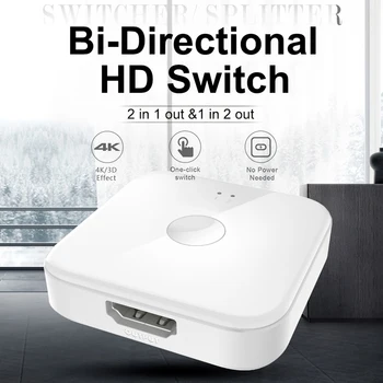 

HD1080P HDMI Splitter Switch Bi-Direction 1x2/2x1 V1.4 HDMI Switch out Switcher For PS 4/3 2 in 1 Projector TV Box PC