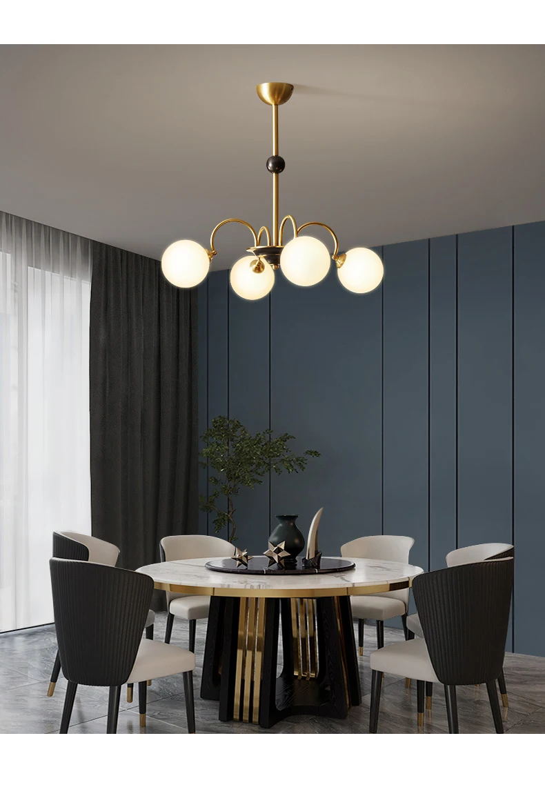 modern chandelier lights New Modern Nordic LED Chandelier For Living Room Dining Room Kitchen Bedroom Pendant Lamp Gold Copper Glass Ball G9 Design Light vintage chandelier