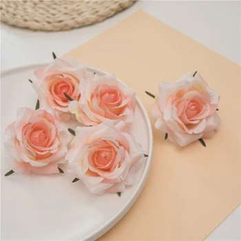 

10 pcs 7cm Silk Artificial Rose Flower Heads For Wedding Party Home Decoration DIY Accessories Fake Flowers Craft