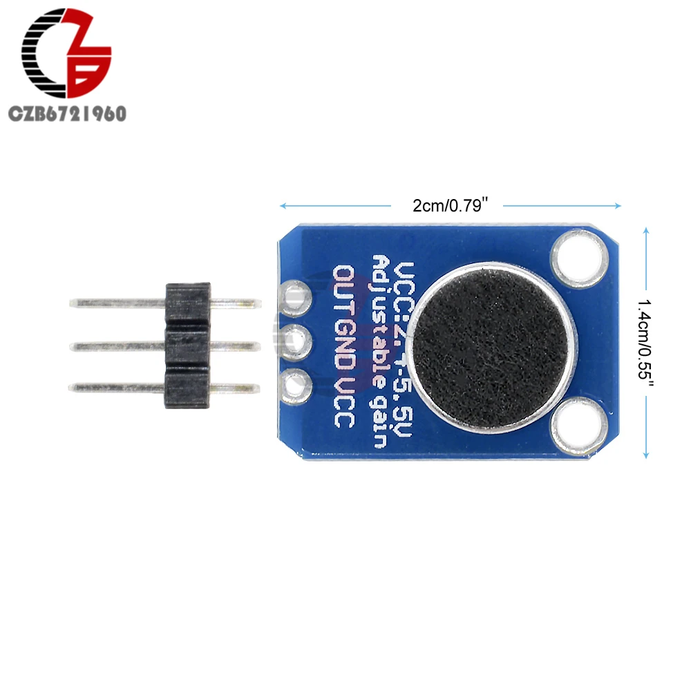 Mini Micrófono Electret 2 terminales pcb insertar componentes Mic