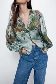 

2020 Spring And Summer New Style European Printed Flowing Shirt zaraing vadiming sheining Women's Shirt