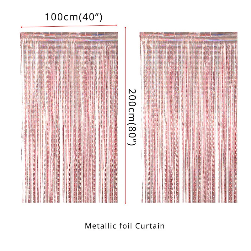 Металлический Блестящий розовый Золотой одноразовая скатерть вечерние украшения круг звезда гирлянда для развешивания свадьба день рождения поставки - Цвет: 2pcs Rain curtain