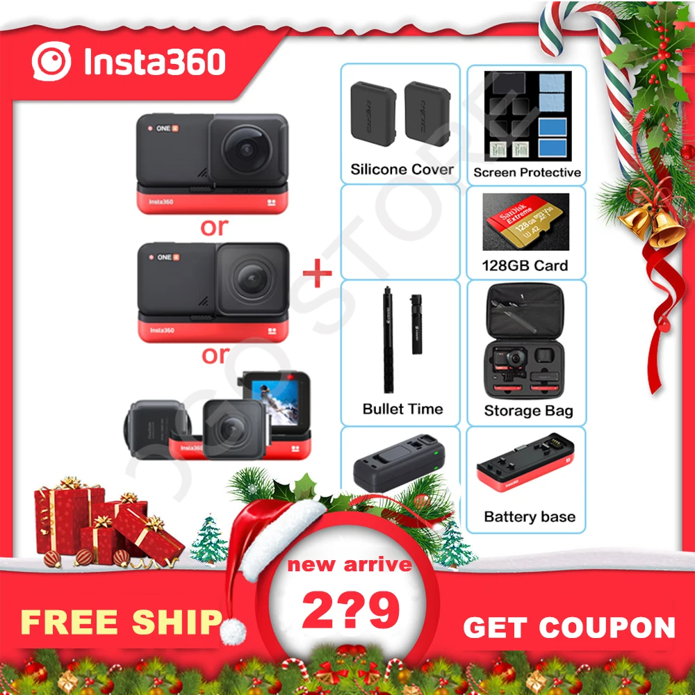 Insta360-Cámara de acción ONE R, 5,7 K, 4K, gran angular, deportiva, impermeable, para iPhone y Android