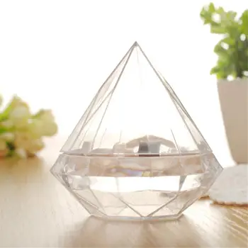 

24pcs Transparent Diamond Chocolate Box Clear Plastic Wedding Candy Box Wedding Baby Shower Favors Baptism Birthday Party Gifts