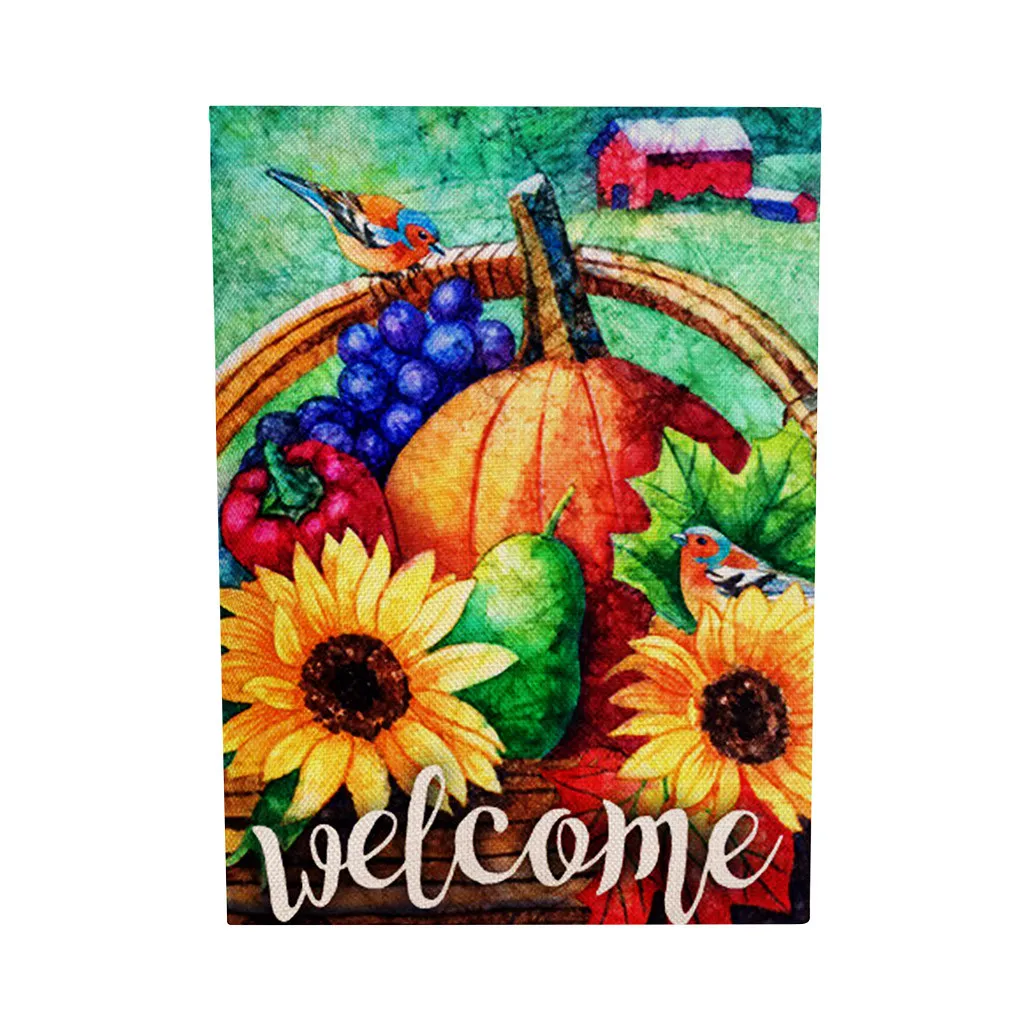 Christmas Garden flag Polyester Burlap banner Windproof Seasonal Double Sided Outdoor Holidays Decorative Lawn Yard W807