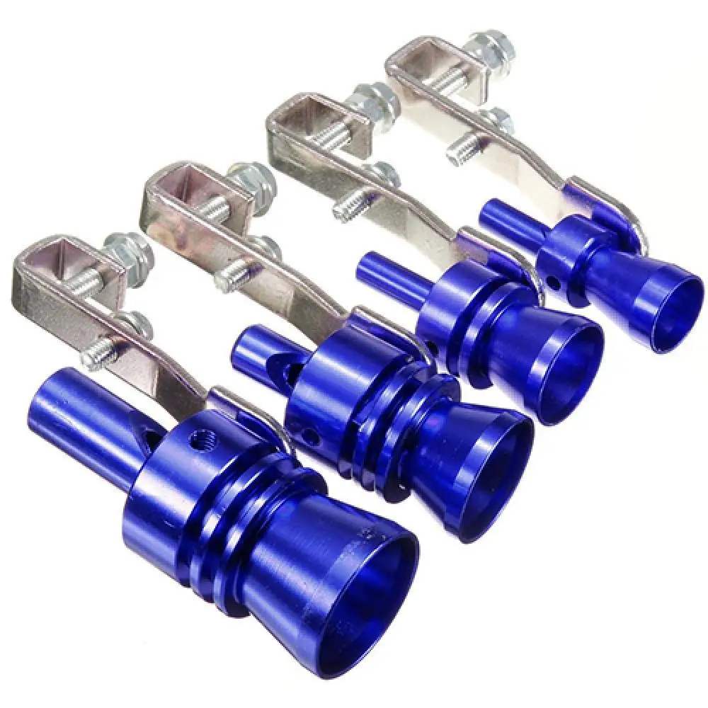 Automobile Turbine Whistle Car Universal Turbo Sound Muffler Exhaust Pipe Blow-off Vale Simulator Whistle Blue Size S/M/L/XL